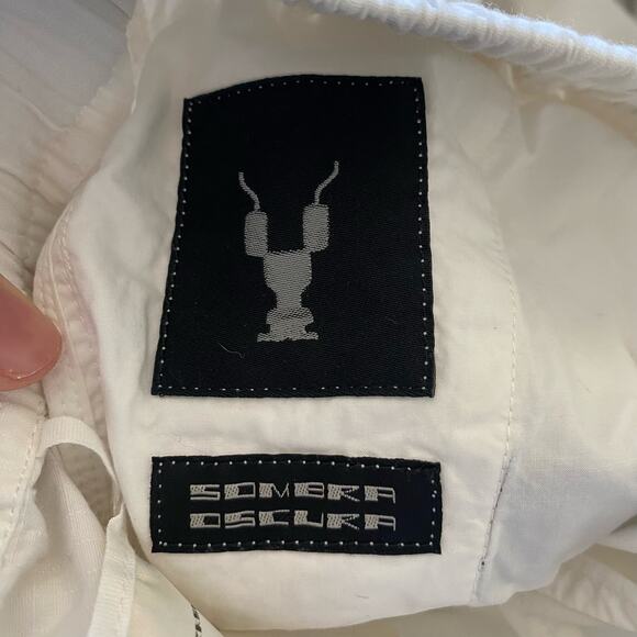 Rick Owens Pants Drawstring Cropped DRKSHDW White Casual Streetwear Relaxed - Picture 6 of 7